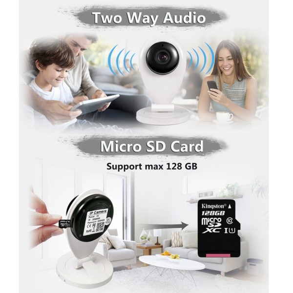 MINI IP WIFI SD DVR WIRELESS CAMERA WIFI HD IR SMARTPHONE AUDIO CAM BABY MONITOR