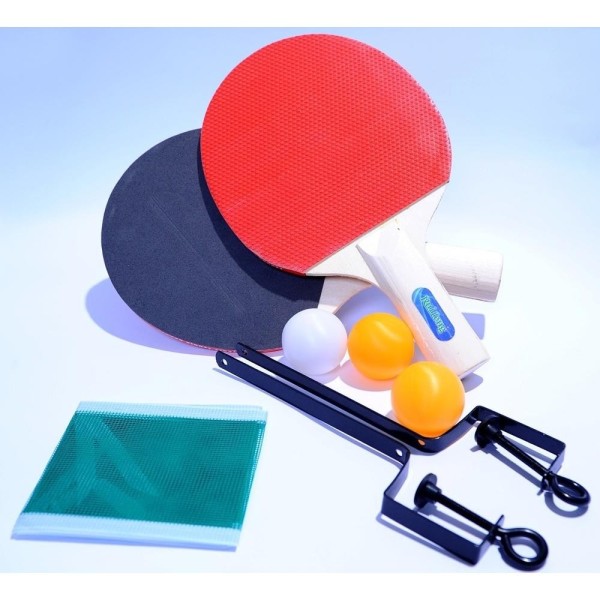2 racchette da ping pong 1 rete allungabile 1 borsa portatile set da ping pong con rete allenamenti in viaggio 6 palline da ping pong ideale per principianti Set da ping pong da tavolo 