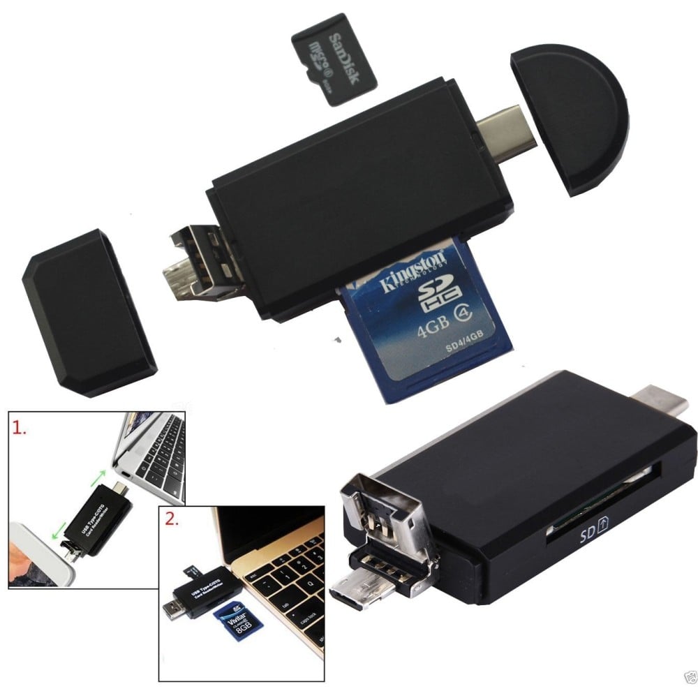 TIPO-C ADATTATORE OTG MICRO USB USB 2.0 SD Micro SD CARD READER PC SMARTPHONE