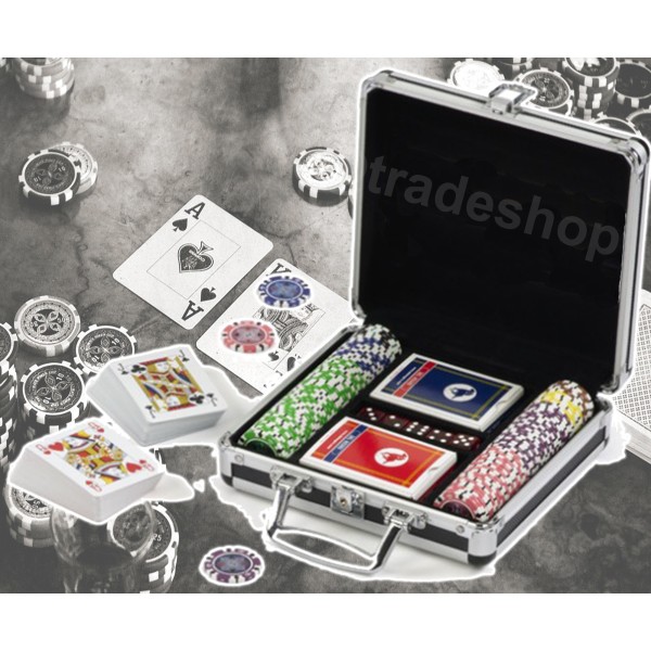 Rosso Blu Bianco JUEGO Texas Holdem I Confezione Con 100 Poker Chips/Fiches Easy Da 2 GR I Gioco Da Tavolo Originale Poker I Professionale 