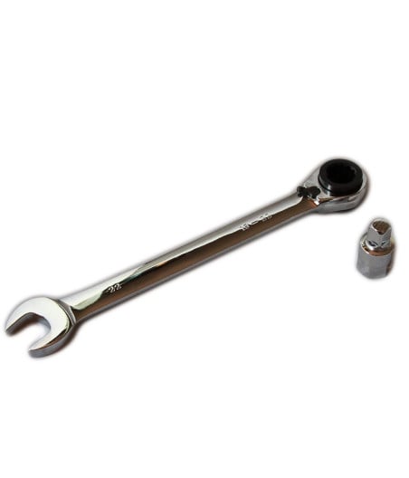 CHIAVE COMBINATA 30 mm A CRICCHETTO TESTA SNODABILE PIEGHEVOLE CHROME VANADIUM