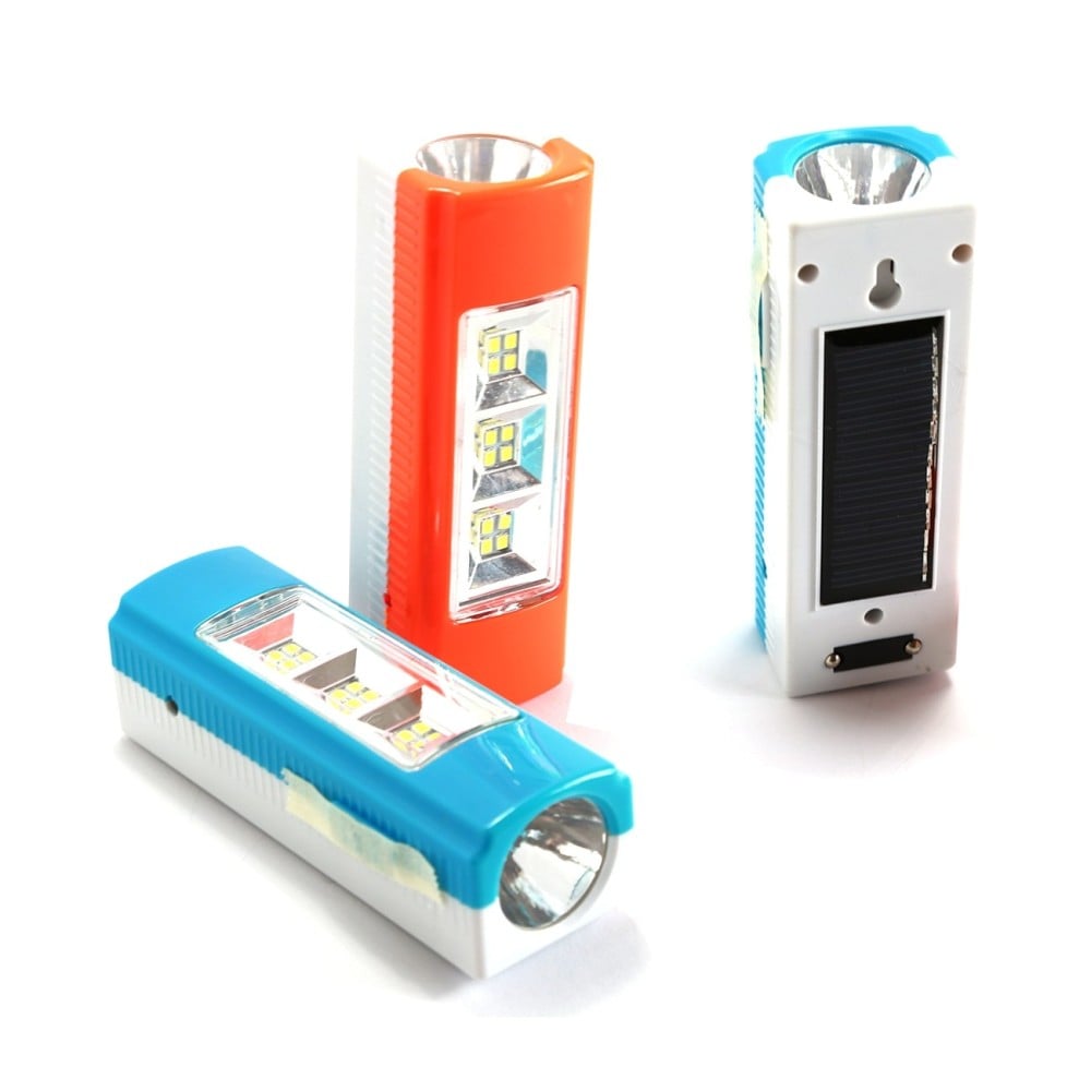 TORCIA LAMPADA EMERGENZA A LED 13 LED SMD RICARICABILE CON PANNELLO SOLARE 638A