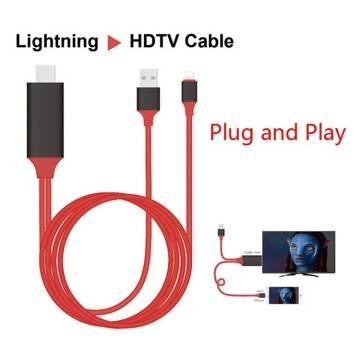 CAVO ADATTATORE VIDEO LIGHTNING USB HDMI HDTV TV PER APPLE IPHONE i7 i6 i5