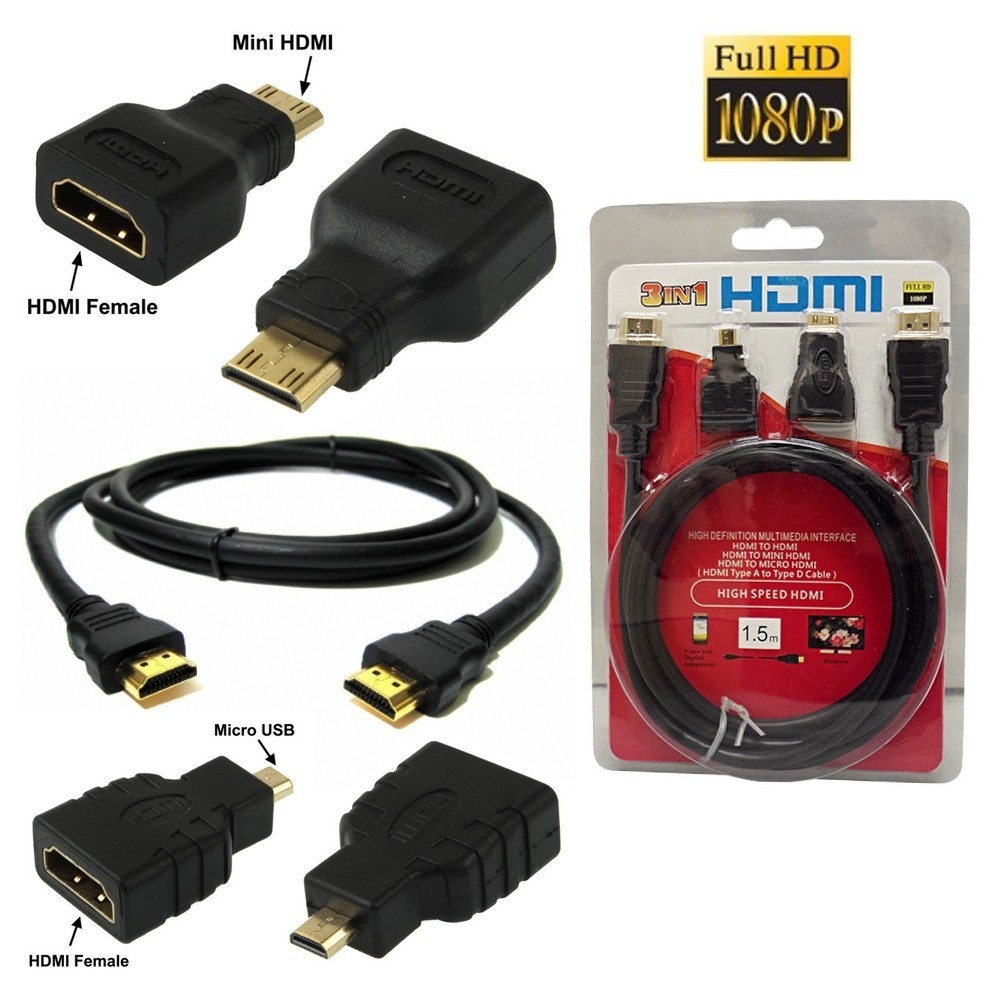 Lotenlli Cavo convertitore da 1,5 M HDMI a micro HDMI Cavo da 1080P maschio a maschio Adattatore di conversione per tablet Fotocamera digitale TV 