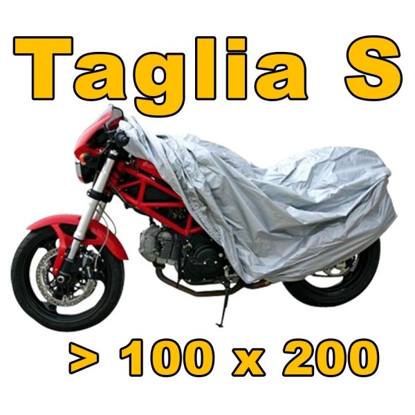 TELO COVER COPRI MOTO SCOOTER BICICLETTA POLIETILENE ARGENTO TAGLIA S 100 X 200