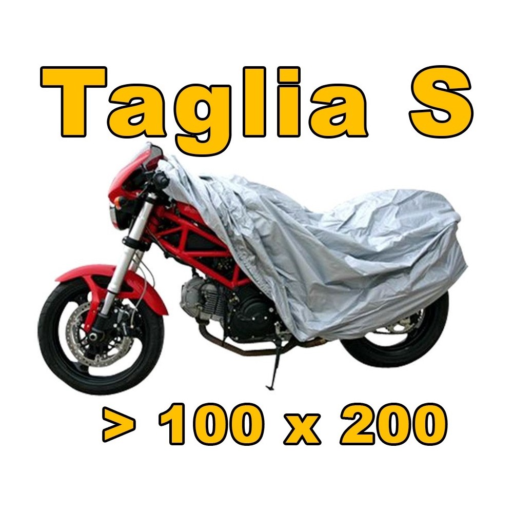 TELO COVER COPRI MOTO SCOOTER BICICLETTA POLIETILENE ARGENTO TAGLIA S 100 X 200