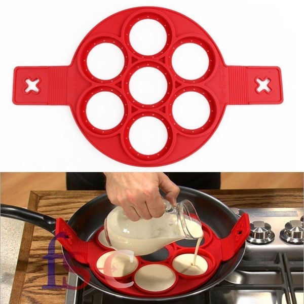 Antiaderente delluovo del silicone anello del pancake stampo quadrato a forma 4 fori del silicone frittura Mold Omelette casa di alimentazione 