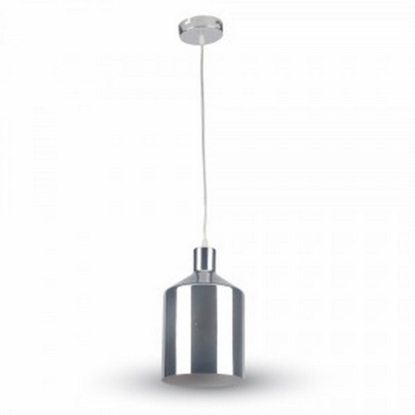 trade shop traesio trade shop - lampadario pendente lampada a sospensione cromato a forma di cilindro vt-8175 donna