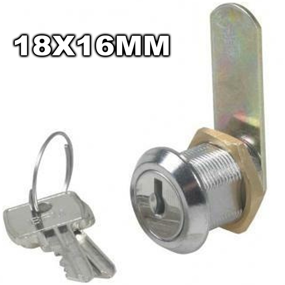 Cikuso Cilindro tono argento catenaccio Cassetto serratura 2 chiavi per Cabinet 