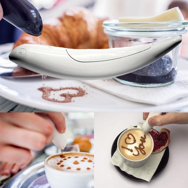 Trade Shop - Penna Decorativa Caffe Elettrica Spice Pen Torta Decorazioni Cappuccino Dolci
