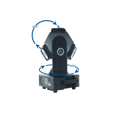FARO DISCOTECA TESTA MOBILE 9 LED 360 GRADI RGBW MOVING HEAD LIGHT PROIETTORE