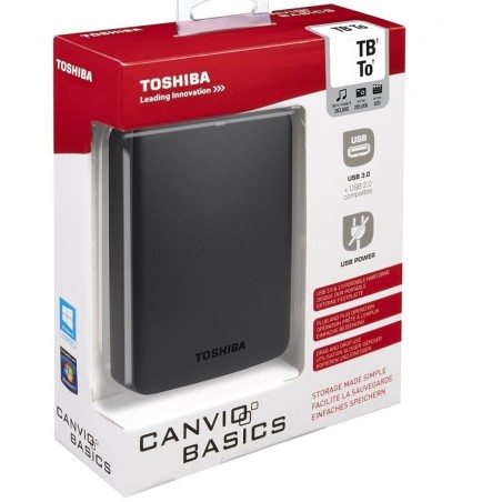 TOSHIBA CANVIO 2TB USB 3.0 PORTABLE EXTERNAL HARD DISK DRIVE BLACK