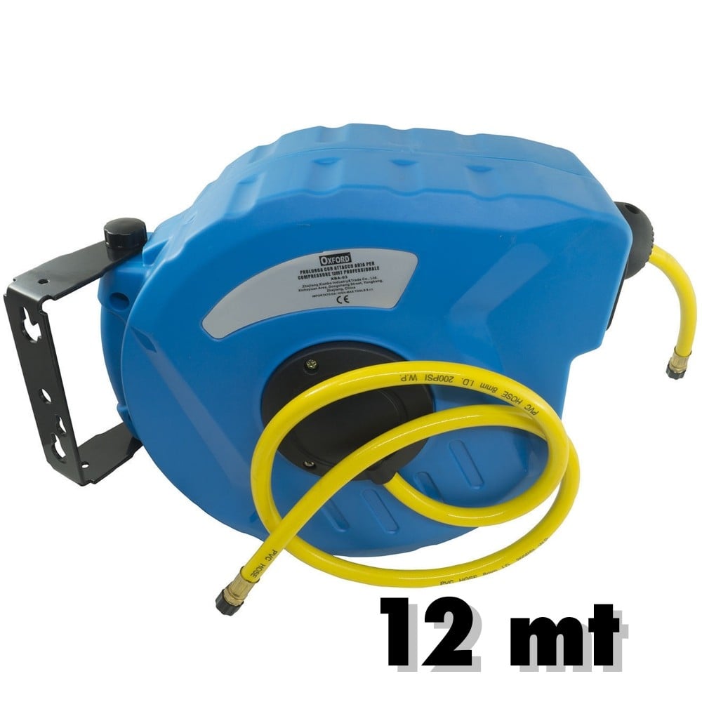 AVVOLGITUBO PROLUNGA ARIA COMPRESSA TUBO CAVO 12MT PORTATILE XBA-03