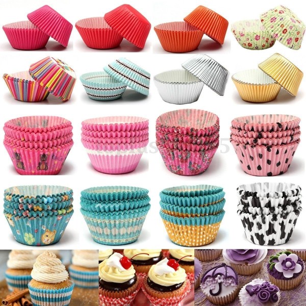 non appiccicosi torte per muffin cupcake colore: rosa budini 50 pirottini di carta per muffin 