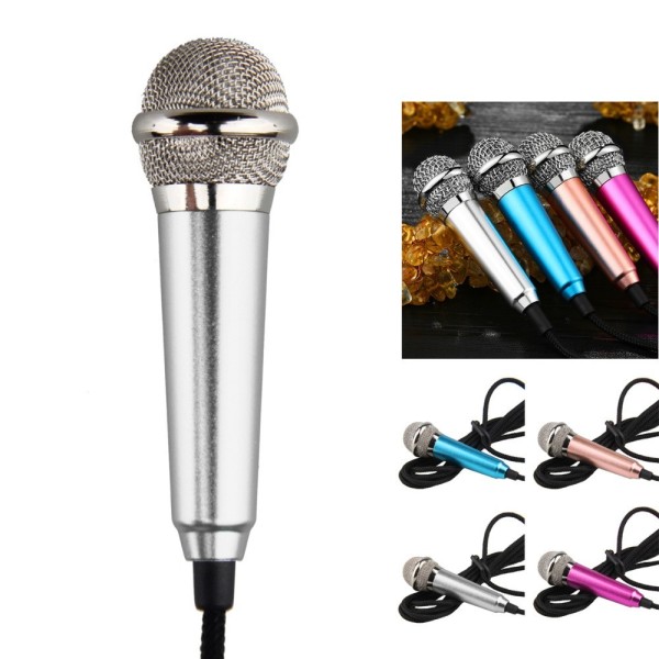 Acquista Mini microfono Karaoke KTV da studio stereo portatile da 3,5 mm  per smartphone microfono audio portatile da tavolo per PC portatile