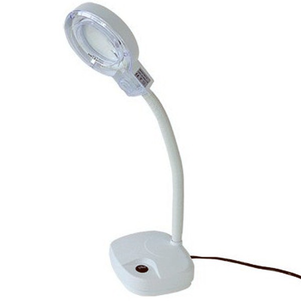 Trade Shop - Lampada Neon Da Tavolo Con Lente Di Ingrandimento Professionale Flessibile 3d 8d