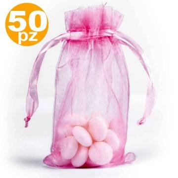 Trade Shop - 20 Sacchetti Velo Veletti Organza Rete Tulle Per Confetti  Matrimonio Bomboniere Giallo