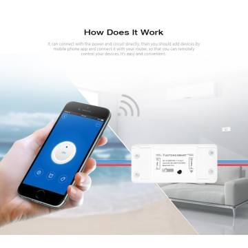 INTERRUTTORE RICEVITORE 10A WIFI ANDROID IOS APPLE ON OFF SMARTPHONE SMART HOME