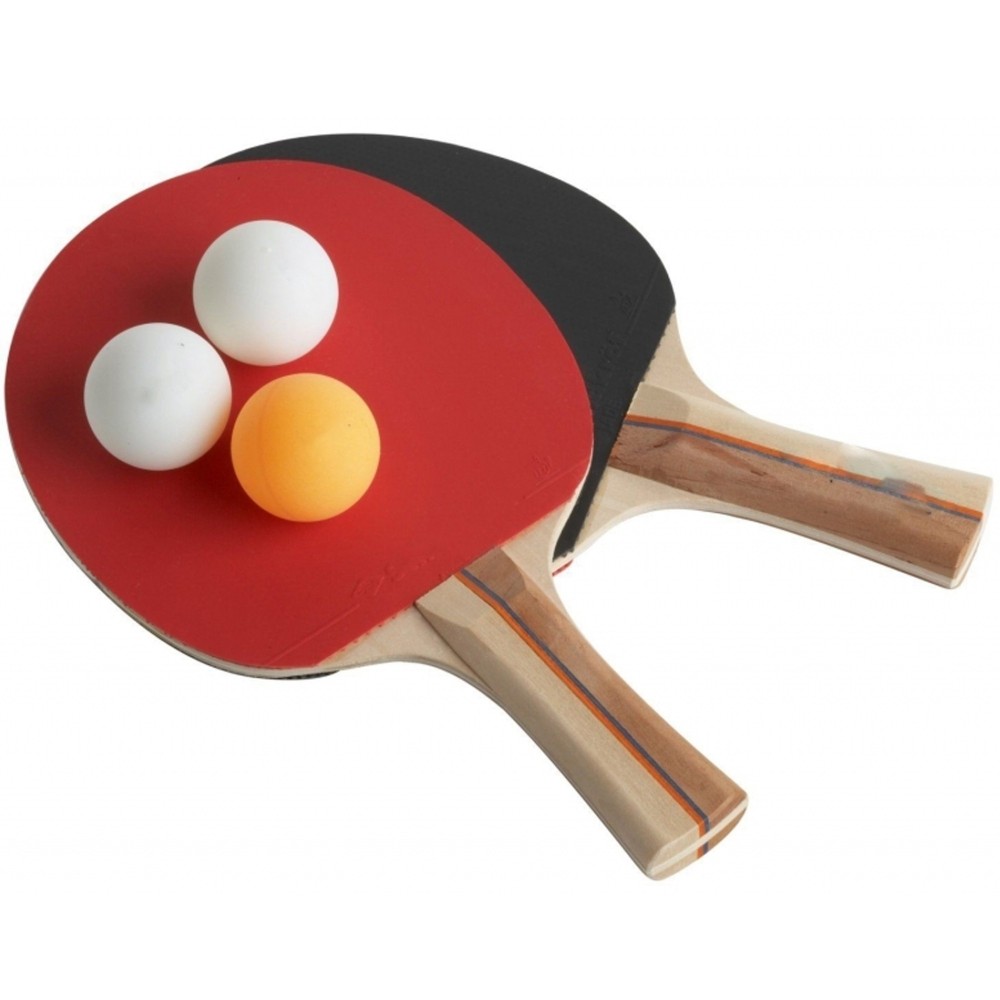 Set 4 Racchette 4 Palline con Rete e Staffe per Ping Pong e Tennis da Tavolo 