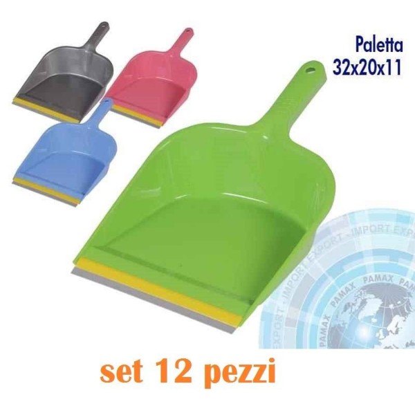 Set 12 Pezzi Paletta Pala Per Scopa Polvere Plastica Colorate 31x23cm dfh