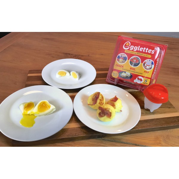 Egglettes cuoci-uova 6 confezione rigida uova sode senza la macchina per Shell eggies-red in camicia uova sode vapore custodia rigida e morbida 
