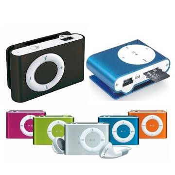 MINI LETTORE MP3 PLAYER CLIP USB SUPPORTA 32GB MICRO SD FM RADIO BATTERIA LITIO