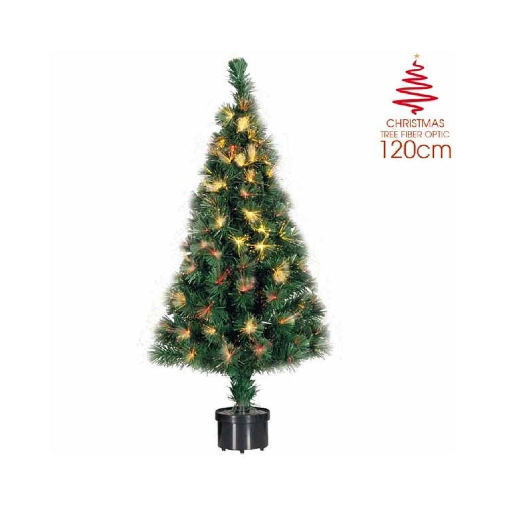 Stella Di Natale A Fibre Ottiche.Albero Natale A Fibra Ottica 140 Punte Christmas Tree Luci 120cm Verde
