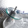 MISCELATORE BAGNO RUBINETTO CASCATA Glass Waterfall Bathroom Sink Basin