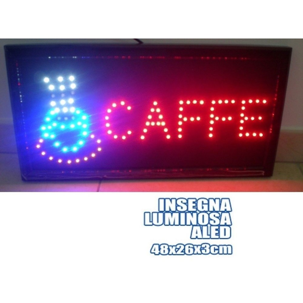 INSEGNA LUMINOSA INSEGNE LUMINOSE A LED CON SCRITTA CAFFE CAFFè CAFFE'