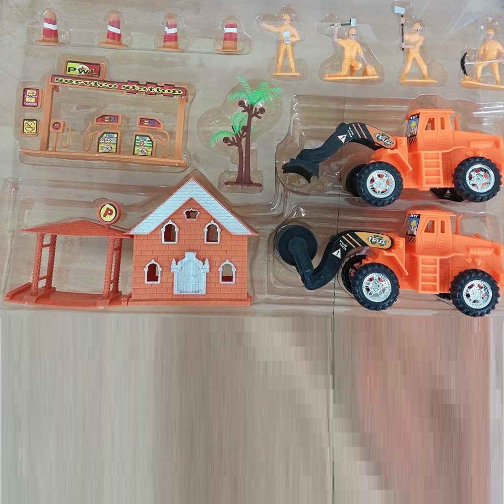 4x elementi costitutivi SET CANTIERE ESCAVATORE auto Mitgebsel compleanno per bambini giocattoli 