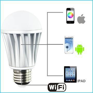 LAMPADA LED WIFI LUCE BIANCA RGB MULTICOLOR E27 TELECOMANDO RF MODULO SMARTPHONE