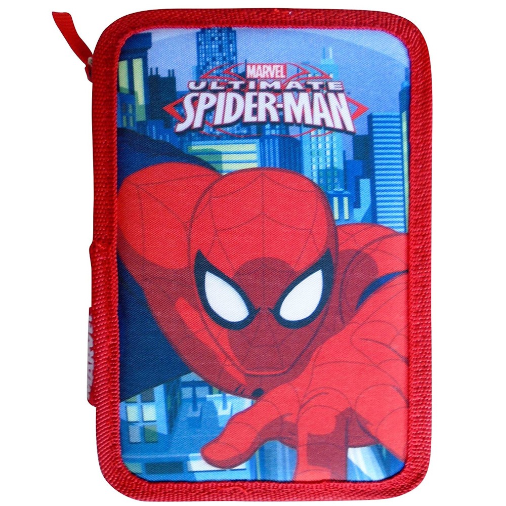 3 Zip 20 Centimetri Marca: ClondoMarvel Spiderman Astuccio Triplo Riempito 44 Accessori Scuola 