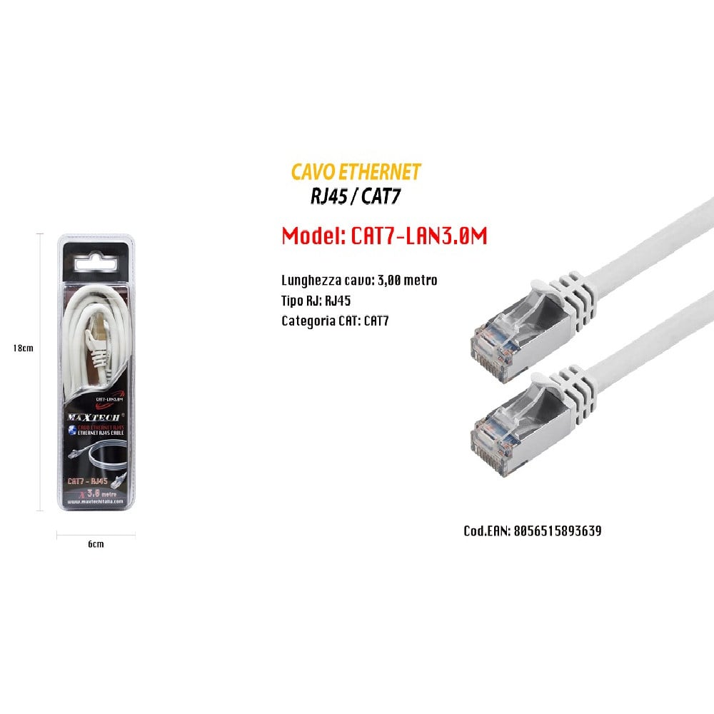 Cavo Rete Lan Ethernet Rj45 Cat 5e Utp Prolunga 1,5 3 5 10 15 20 - 10