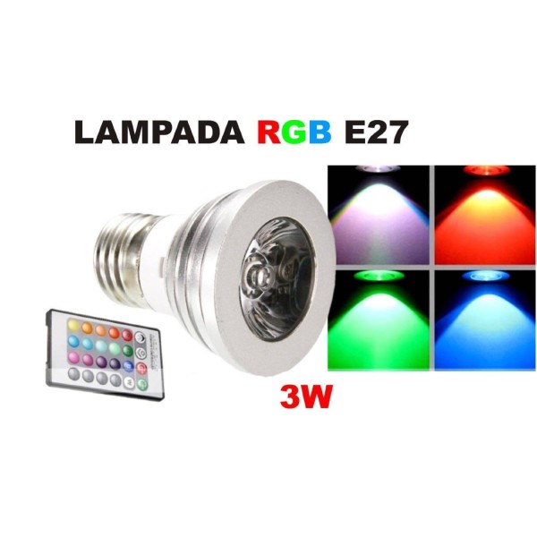 Lampadina led rgb GU10 3w faretto telecomando multicolor luce - ePianeta