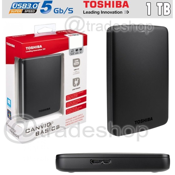 HARD DISK TOSHIBA 2,5" 1 TB 1000GB ESTERNO HDD AUTOALIMENTATO HARDDISK USB 3.0