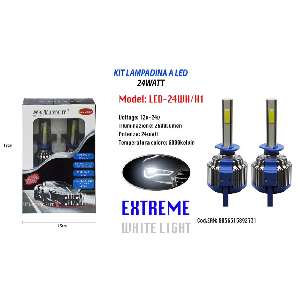 NOVSIGHT H4 LED Lampadine per Auto 16000LM 6500K Luce Bianca Forte