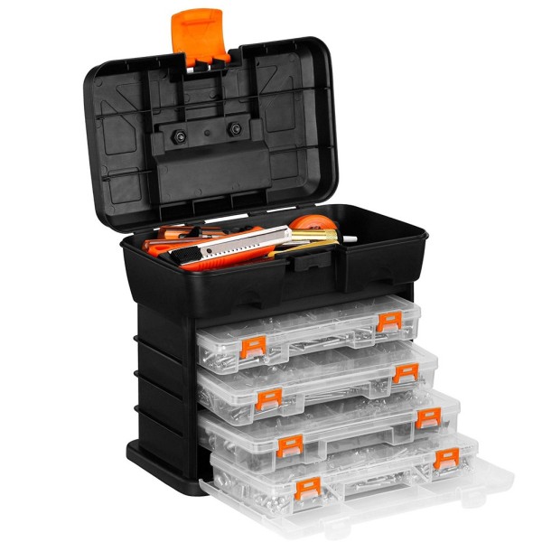 Cassetta porta attrezzi valigia porta utensili in plastica con cerniere in  metallo 41,3x21,2x18,6 cm