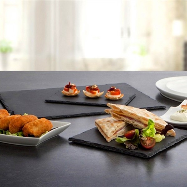 Piatto da portata in ardesia 30 x 17 cm Platters Slate Mini Wave ideale per cibi caldi o freddi 