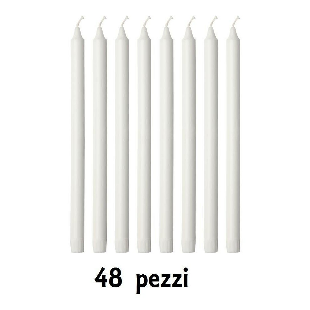 CANDELE BIANCHE GRANDI Cera 15x1.8x1.8 cm IN ASTUCCIO DA 10 PEZZI Zero Fumo  EUR 9,90 - PicClick IT