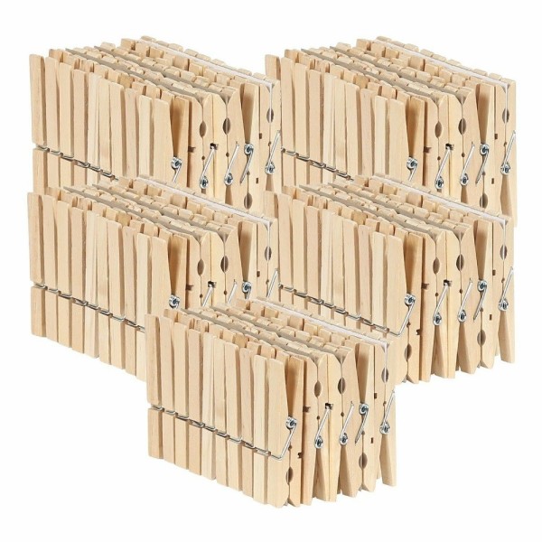 Mollette Bucato Di Legno Bamboo 60 Pezzi Non Colorate Da Bucato Per Panni Decorative Di Legno Per Lavoretti Piccole Molla Acciaio Chiudi Sacchetti Per Alimenti 