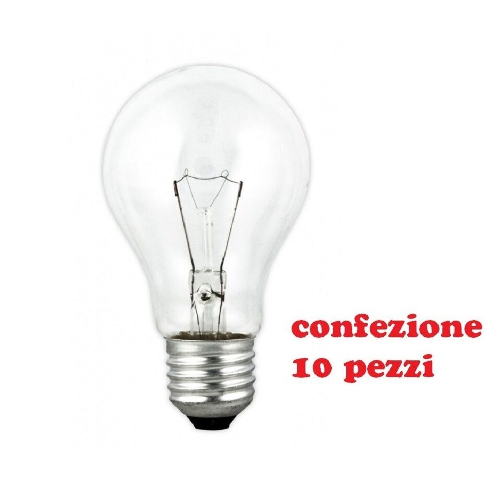 CONFEZIONE 10 LAMPADINE A GOCCIA INCANDESCENZA E27 220/240V 50/60HZ 100W