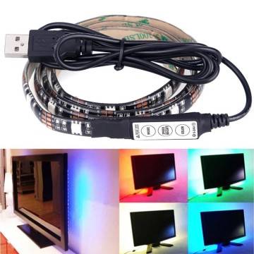 STRIP LED RGB STRISCIA 90CM CON ATTACCO USB PER RETROILLUMINAZIONE TELEVISORE
