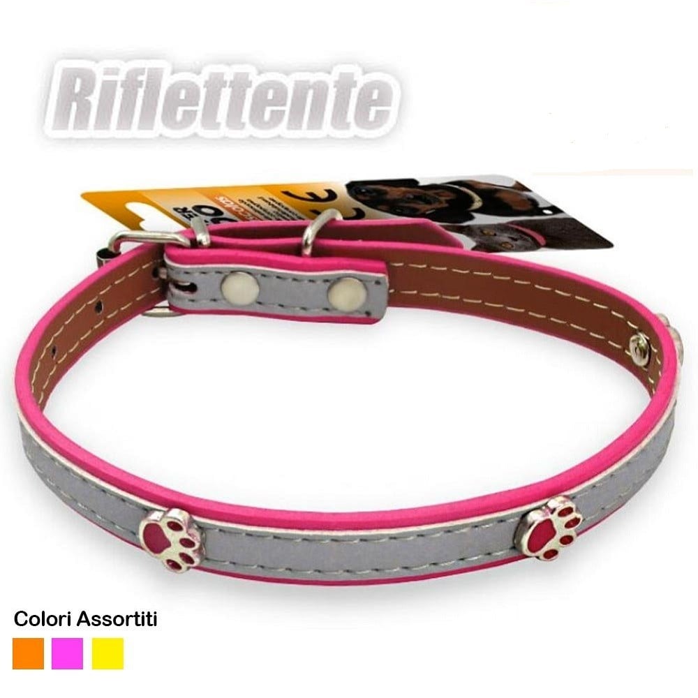 COLLARE PER CANI CUCCIOLI GATTI ANIMALI IN CUOIO 40 CM STRASS ZAMPETTA UNISEX