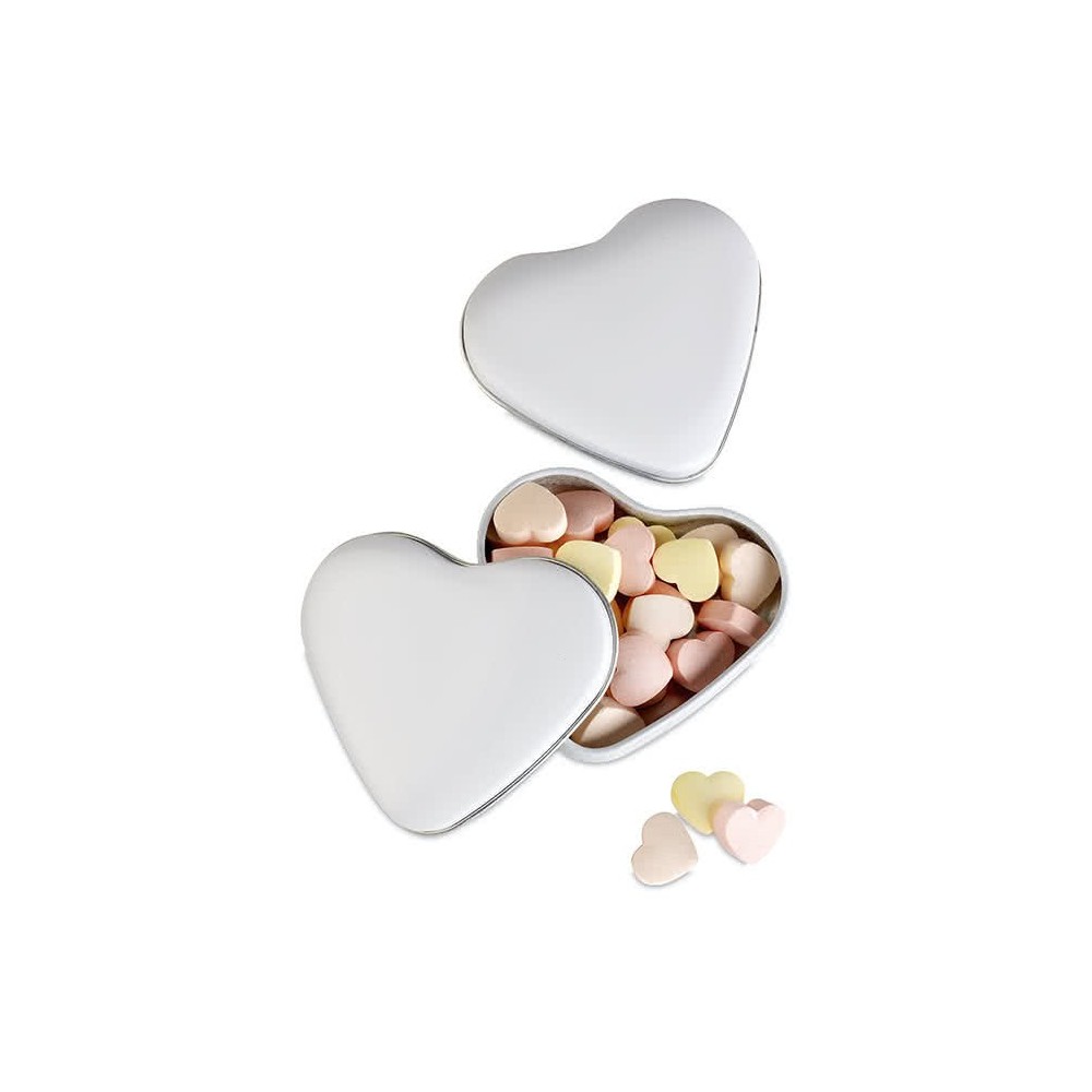 Scatolina portaconfetti bianca 5 scomparti con confetti e gessetto cuore -  Mobilia Store Home & Favours