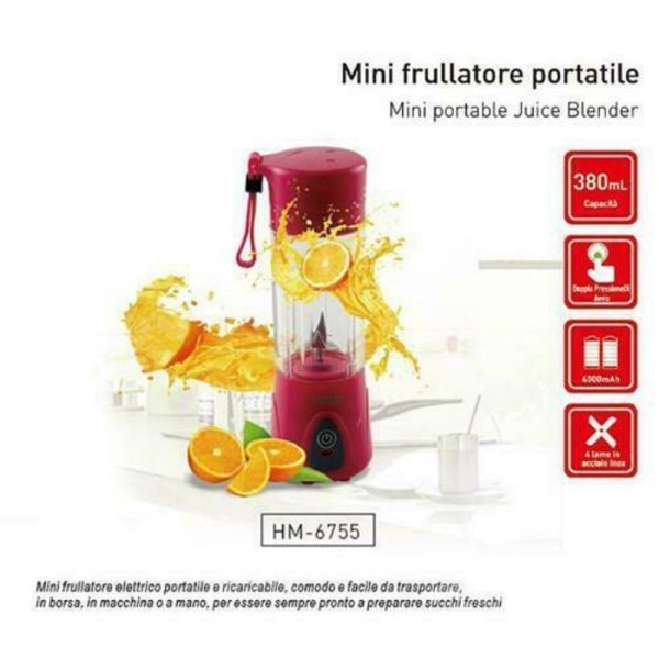 Frullatore Portatile Mini Juice Bottiglia per Smoothie Ricaricabile  Portatile