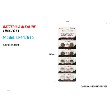 BATTERIE ALKALINE LR44/G13...