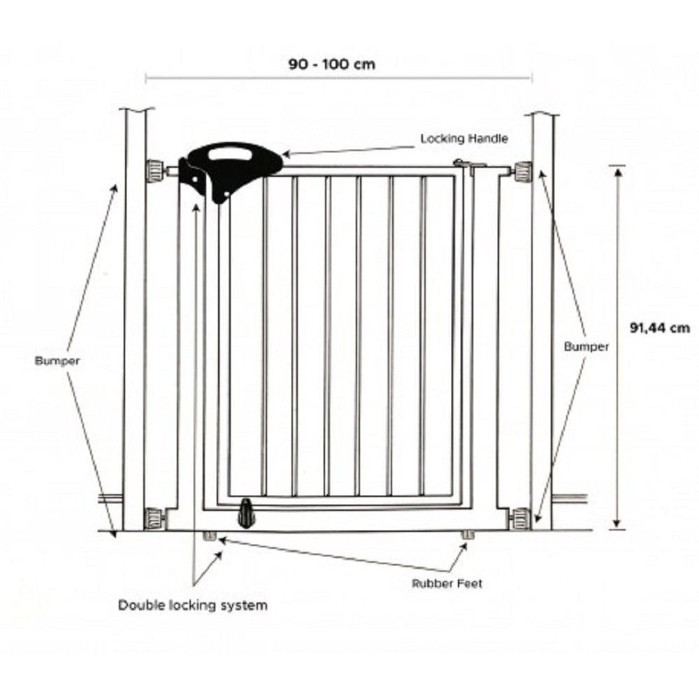 CANCELLETTO PER CANI CANE LARGHEZZA REGOLABILE 90-100 CM ALTEZZA 92 CM