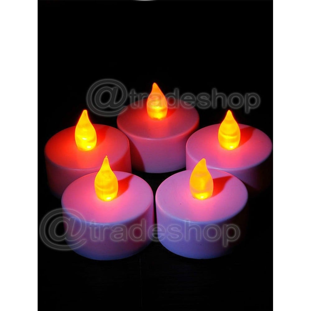 SET 24 CANDELE FIAMMA LUMINI LED DECORATIVE A BATTERIA VOTIVI LUCE BIANCO CALDO