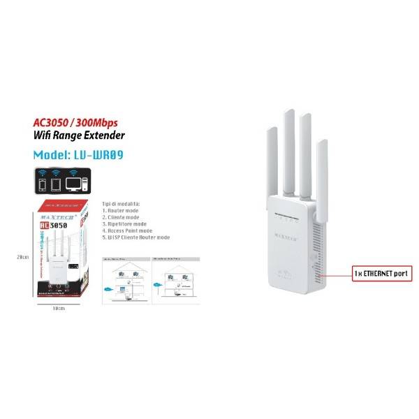 Trade Shop - Extender Ethernet Wireless Router Ripetitore Di Segnale Wifi Maxtech Lv-wr09