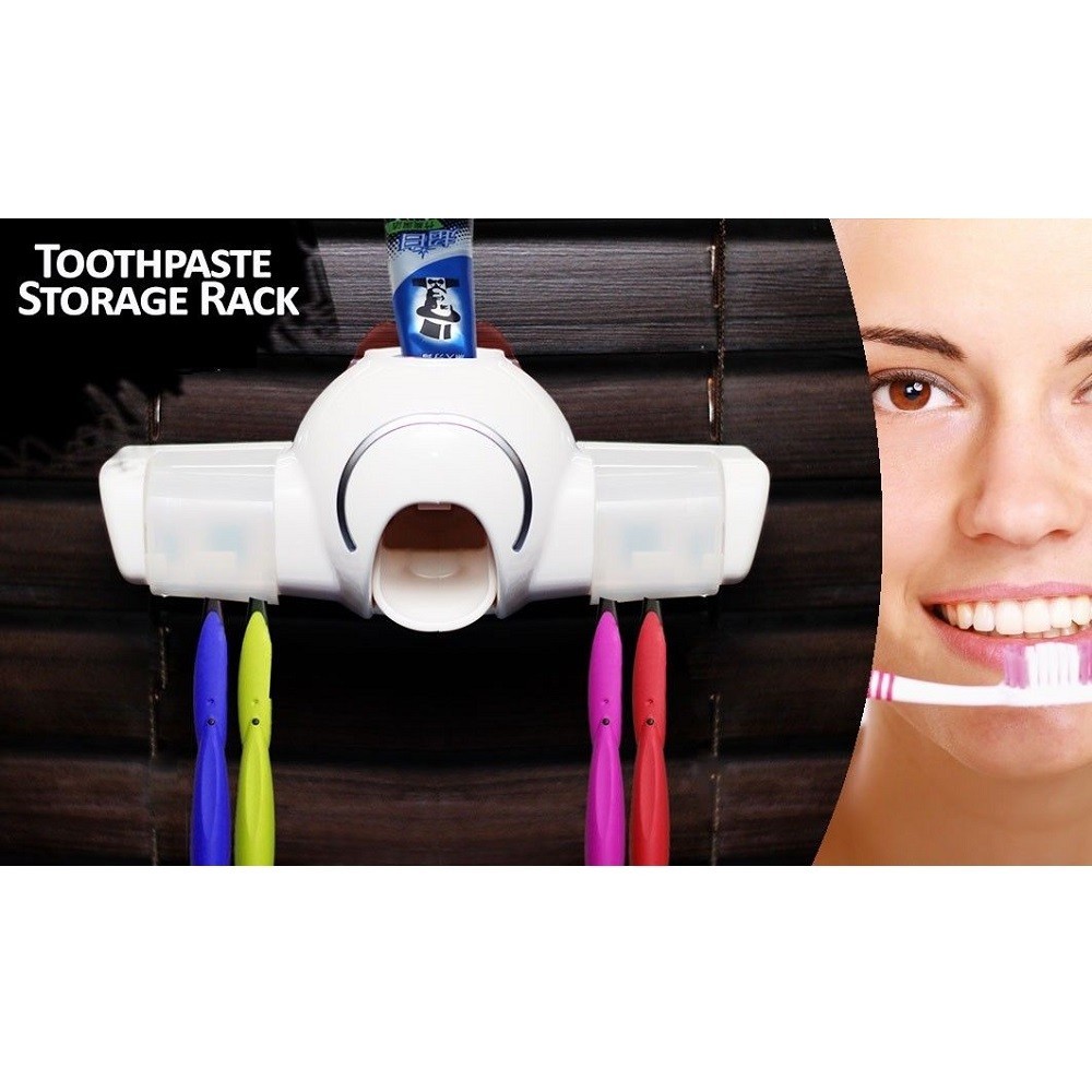 1 Porta Spazzolini Da Denti Elettrico A Parete Con Dispenser Automatico Di  Dentifricio